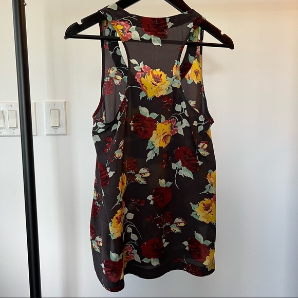 Ella Moss silk floral tank | Purple with pattern, S - Picture 2 of 7